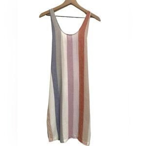 MARINE LAYER Linen Vertical Striped Multi-Color Sleeveless Lightweight Dress S